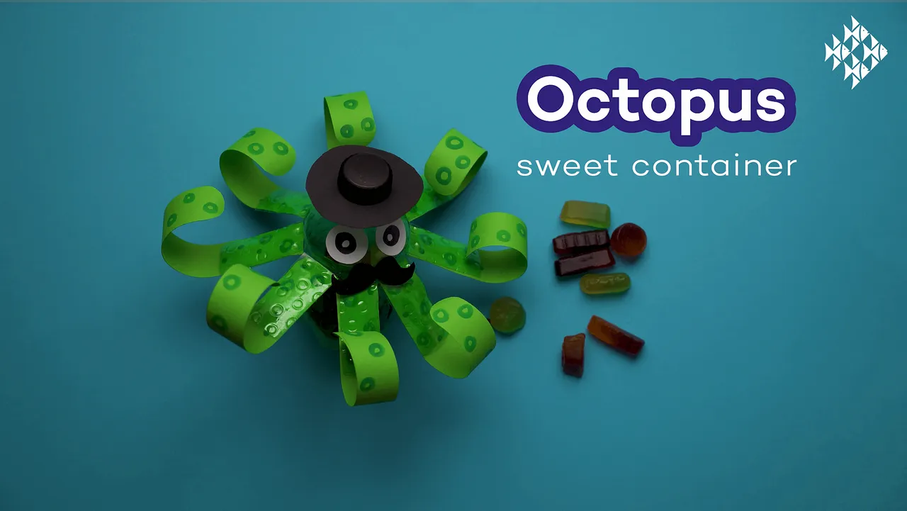Make an octopus snack container from recyclable material - craft for the whole family