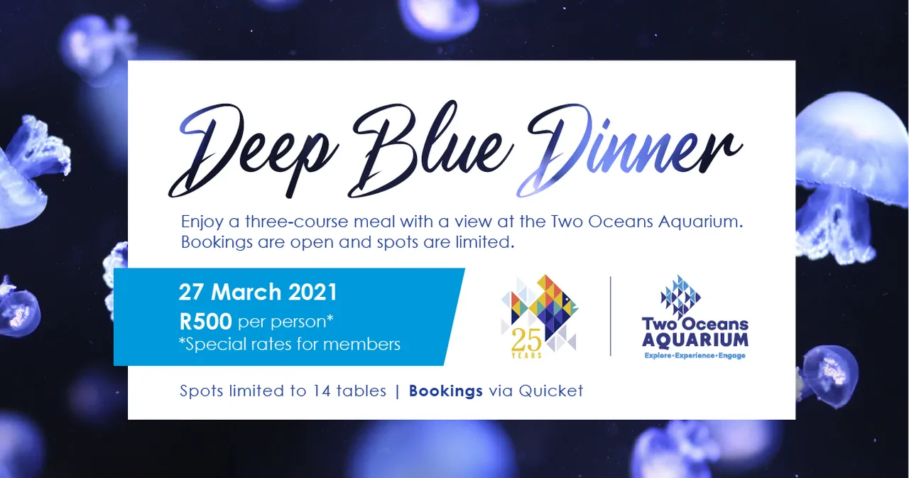 The deep blue dinner at the two oceans aquarium
