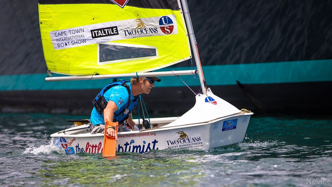 Little optimist to set sail...on top of the i&j ocean exhibit!