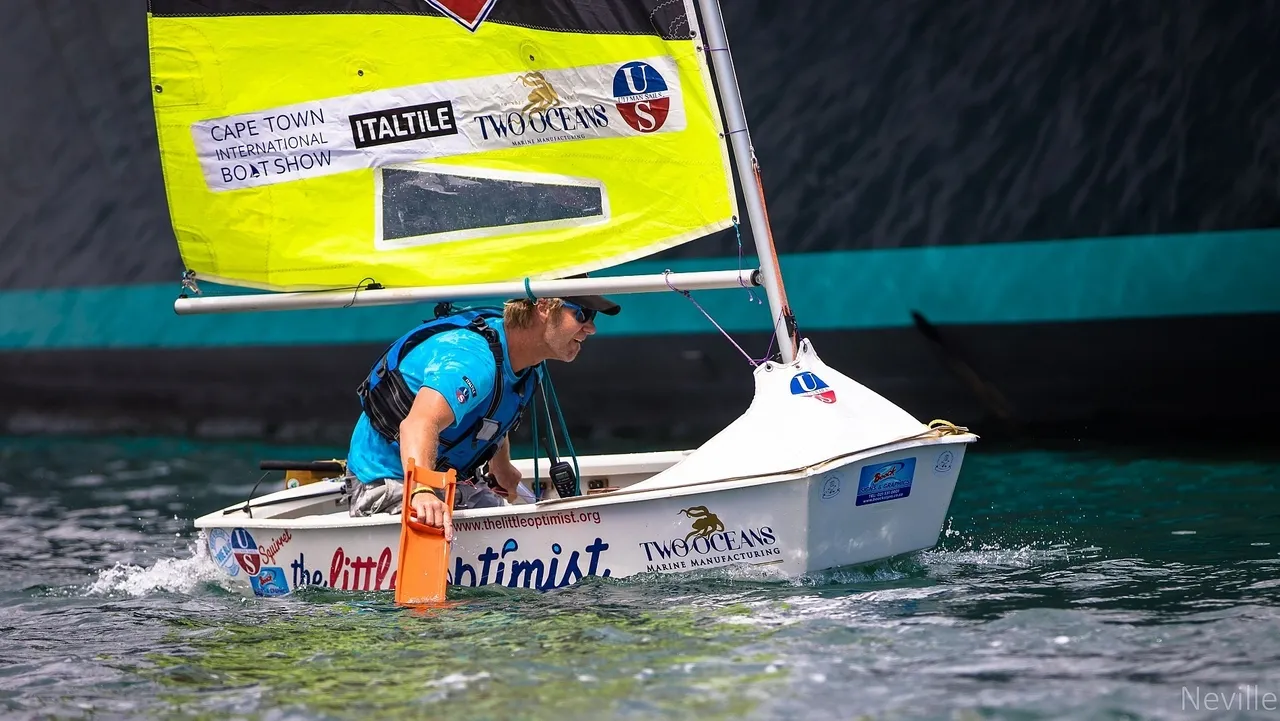 Little optimist to set sail...on top of the i&j ocean exhibit!