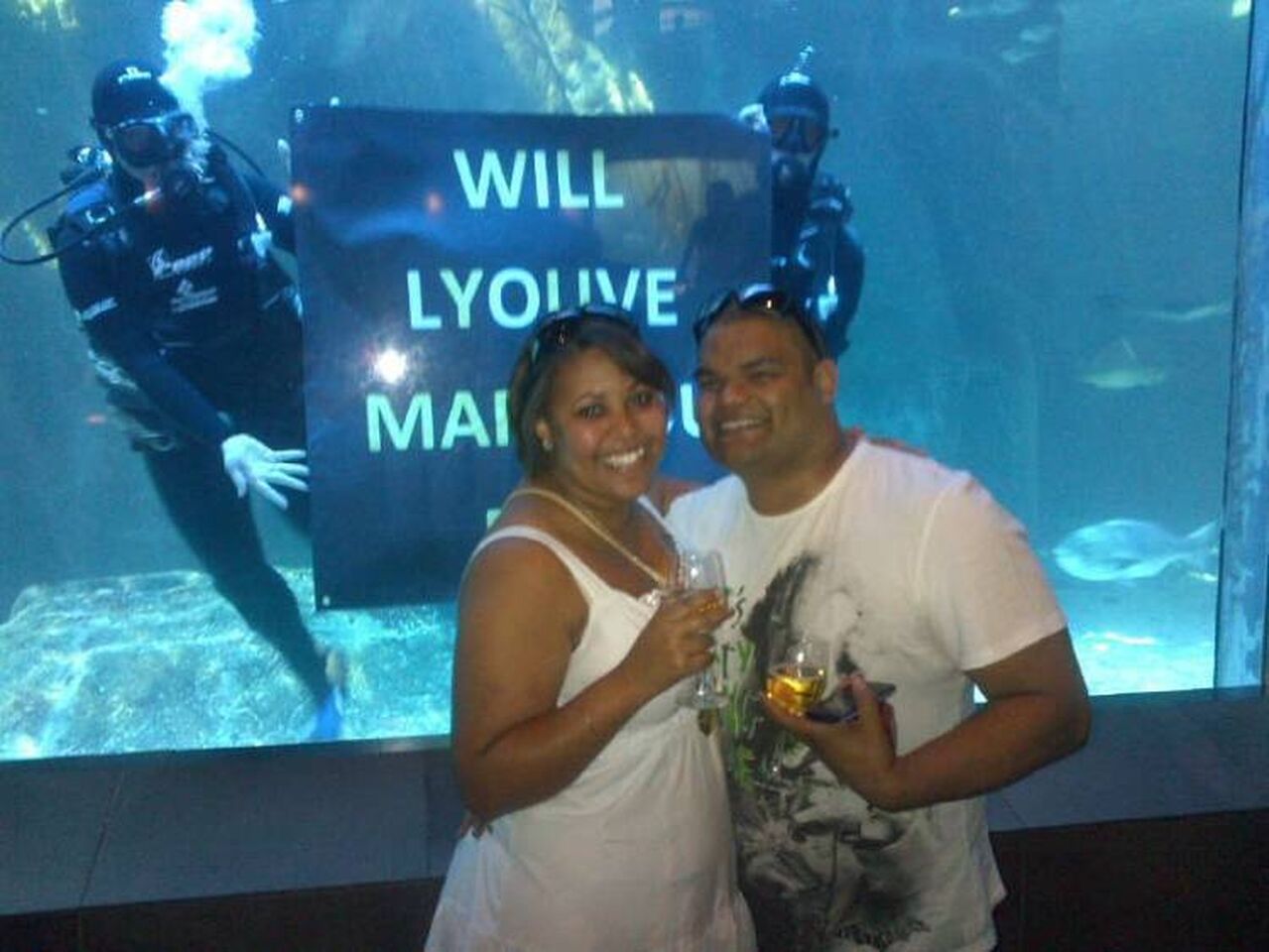 Aquarium visitor takes the plunge…outside the I&J Predator Exhibit