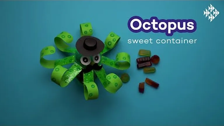 Make an octopus snack container from recyclable material - craft for the whole family